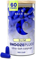 SnoozePlugs Slim, Small Earplugs by BackBayAudio