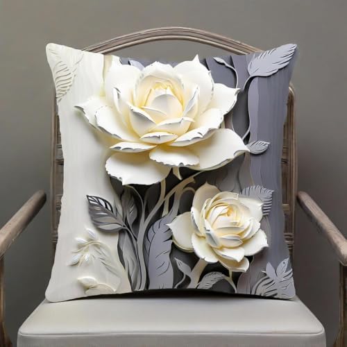 2D Flat, Elegant Home Decor Cushion Case，16x16 Pillows Linen Pillowcase - Image 3