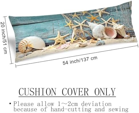Beach Body 20x54 Coastal Starfish Seashell Cushion Long Pillowcase - Image 4