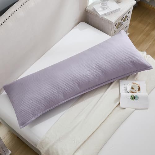 Quilted Body Pillow Cover, Striped Long Size 21"x54" Body Pillowcase 1PC Soft - Image 3