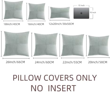 Fancy Homi 2 Packs Grey Blue Lumbar Decorative Throw Pillow Covers 12x20 Inch - Image 6