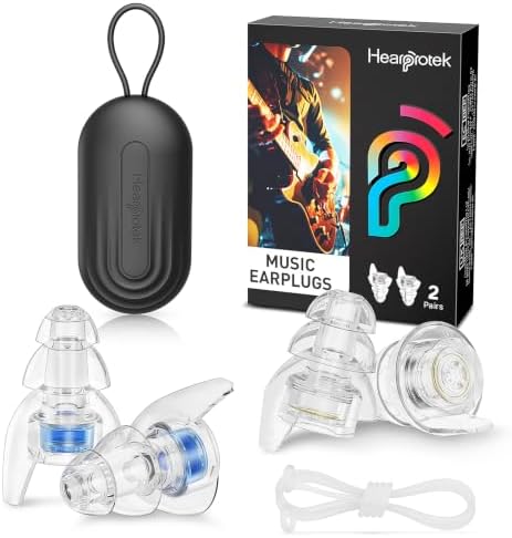 Hearprotek Concert Ear Plugs, 2 Pairs High Fidelity Ear Plugs by Hearprotek