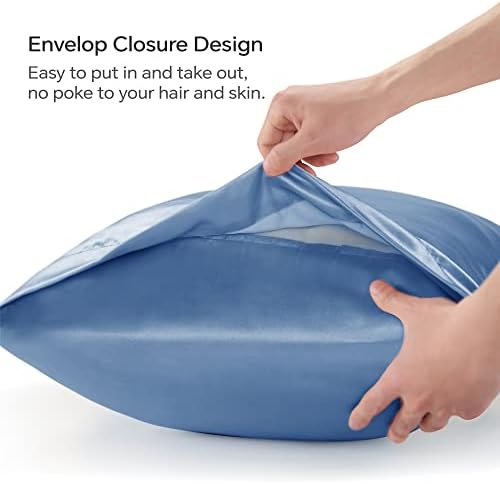 BEDELITE Satin Body Pillow Cover, 20x54 Inch, Airy Blue - Image 4