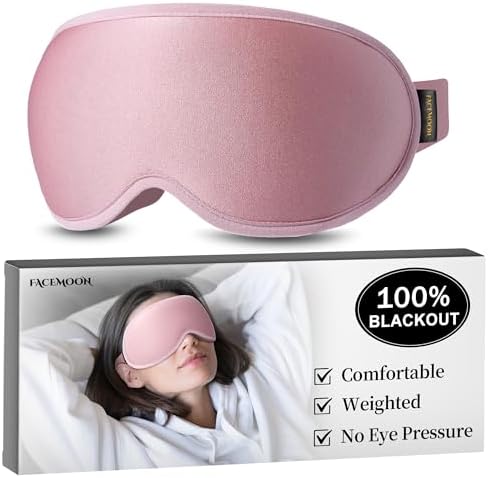 Weighted Sleep Mask for Women: 3D Contoured Blackout Eye Mask for Eyelash by FACEMOON