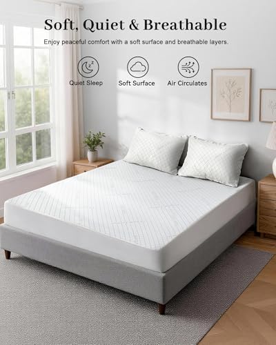 Organic Cotton Blend Mattress Protector Waterproof Queen Size Grey - Image 5
