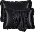 Set of 2 Ruffle Satin Queen Pillow Cases 20x30 inch Burgundy by QJFabricCO