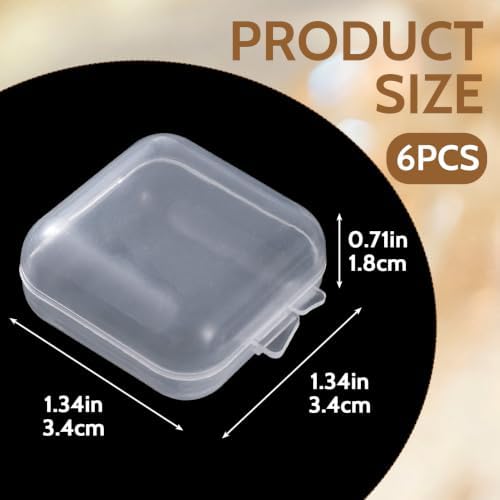 6pcs Mini Clear Ear Plug Cases, Earring Containers - Image 2