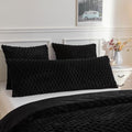 XeGe Bubble Fluffy Faux Rabbit Fur Decorative Body Pillow Cover 20x54 Black by XeGe