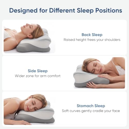Sweetcrispy Cervical Pillow for Neck Pain Relief, Cooling Memory Foam - Image 4
