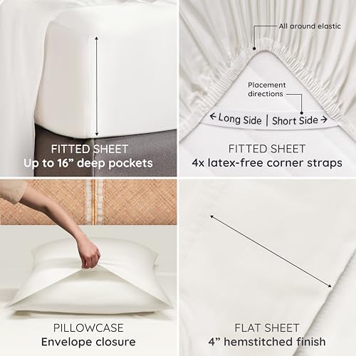 Bambaw Queen Sheet Set 6pcs – 100% Viscose Derived from Bamboo Sheets Queen - Image 6
