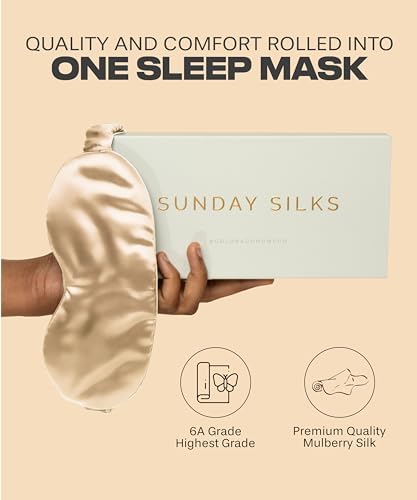 SUNDAYSILKS™ Exclusive Mulberry Silk Sleep Mask | Soft Eye Covers, and - Image 2
