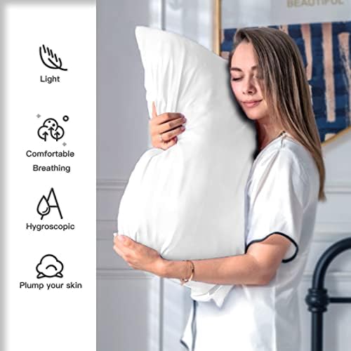 Silk Pillow Cases 2 Pack, Soft Breathable and Sliky Standard Size Pillow Cases - Image 3