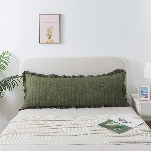 H Household Seersucker Body Pillowcases, 20x54 inches Long Pillowcase Ruffled by HHOUSEHOLD