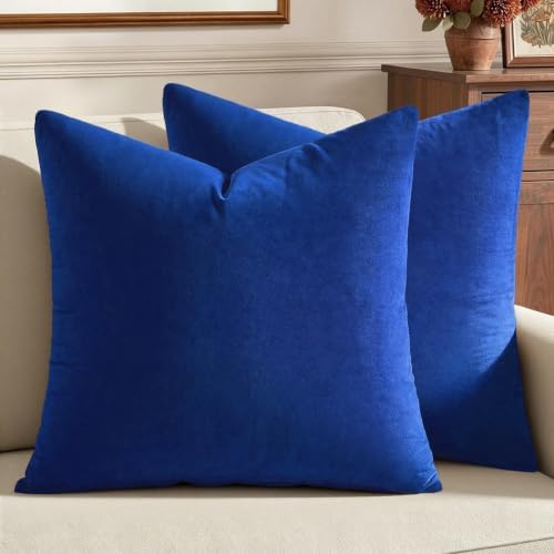 MIULEE Velvet Throw Pillow Covers 18x18 Inch Pack of 2 Royal Blue by MIULEE
