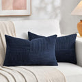 Fancy Homi 2 Packs Navy Blue Lumbar Decorative Throw Pillow Covers 20x28 Inch by Fancy+Homi