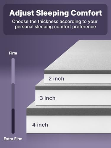 BedStory 2 Inch Queen Size Firm Mattress Topper, Bamboo Charcoal Infused - Image 5
