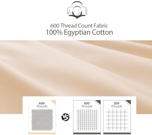 100% Egyptian Cotton Pillow Protectors Set of 2 Standard Size - Image 2
