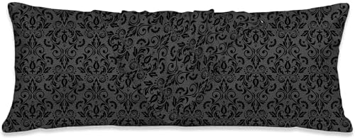 Gothic Body Pillow Cover, Gothic Decor, Damask Floral Body Pillow by SEILONHD