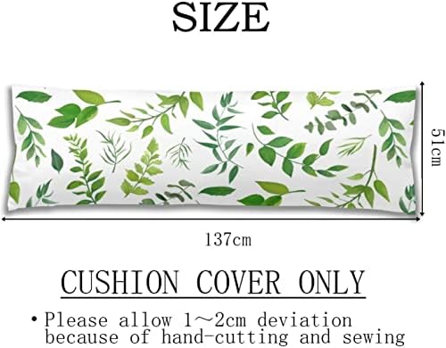 Green Leaf Decorative Pillow Cover, Floral Spring Plant Leaves Design, Zipper - Image 2