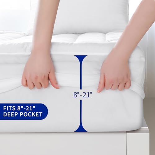 Twin XL Size Quilted Fitted Mattress Pad Cover - Image 3