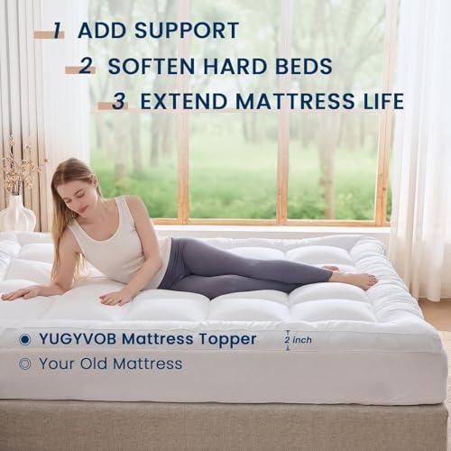 YUGYVOB Queen Mattress Topper Extra Thick, Cooling Plush Mattress Pad - Image 6