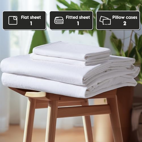 SONORO KATE 100% French Linen King Size Sheets Set, Extra Deep Pocket - Image 7