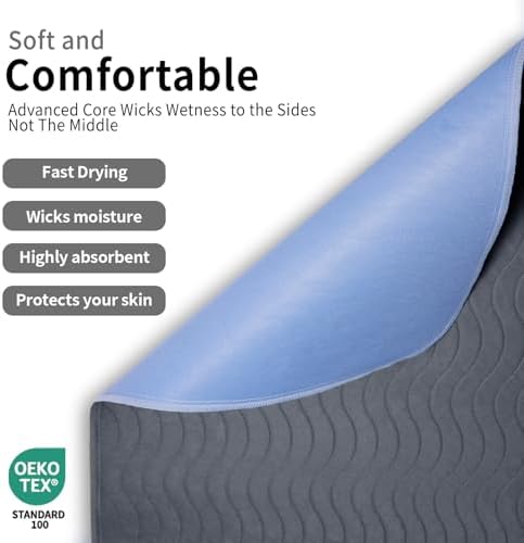 Accompagner Incontinence Bed Pads Washable Waterproof, Ultra-Absorbent Reusable - Image 2