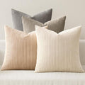 MIULEE Soft Corduroy Decorative Throw Pillow Covers Neutral Cream 20x20 by MIULEE