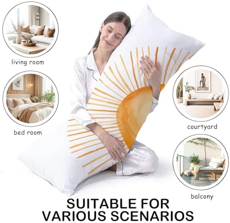 Boho Sun Sunshine 20x54 inches Body Pillow Decorations Cover Case, Modern Boho - Image 3