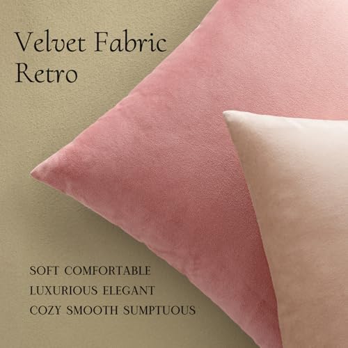 MIULEE Velvet Throw Pillow Covers 18x18 Inch Pack of 2 Dusty Pink - Image 6
