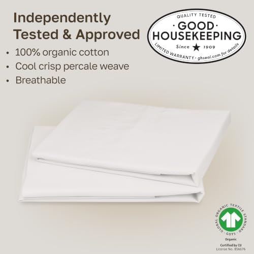 California Design Den 100% Organic Cotton 2-Pack Standard Size Pillow Cases - Image 2