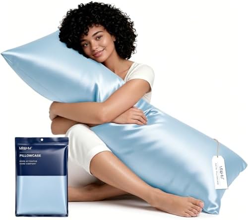 MR&HM Satin Body Pillow case, Light Blue by MRHM
