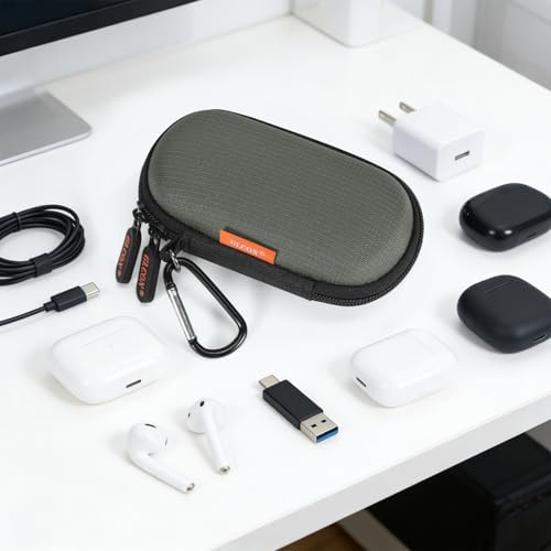 Mini Oval Earbud Case, Hard Shell Pocket Pouch Bag - Image 4