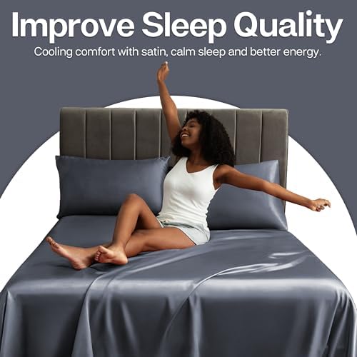 MR&HM Satin Pillowcase 2 Pack, Queen Size 20"x30", Space Grey - Image 4