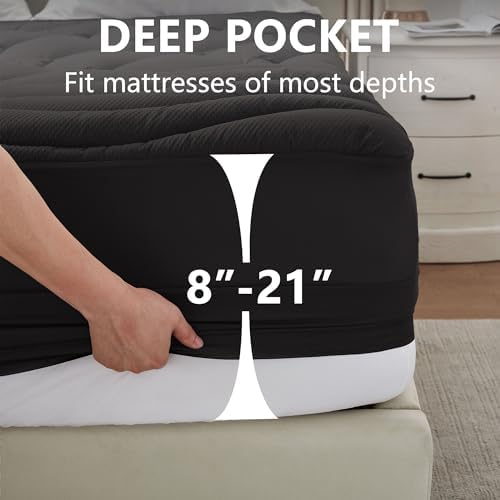 ELVEN HOME Full Size Mattress Pad Waterproof, Cooling Mattress Topper - Image 6