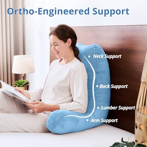 Sasttie Reading Pillow for Bed, Back Pillow for Sitting Up - Image 5