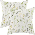 AEIOAE Spring Pillow Covers 20x20 Inch Set of 2, Sage Green Yellow Wild Flower by AEIOAE