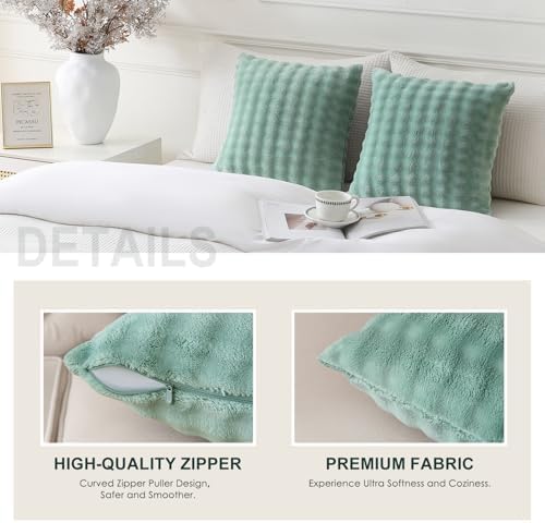 SOCHOW Decorative Throw Pillow Covers 18x18 Inches Set of 2, Sage Green - Image 3