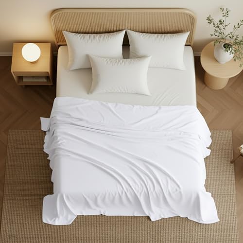 King Size Flat Sheet Only Pack of 2, Ultra Soft Hotel Sheets - Image 2