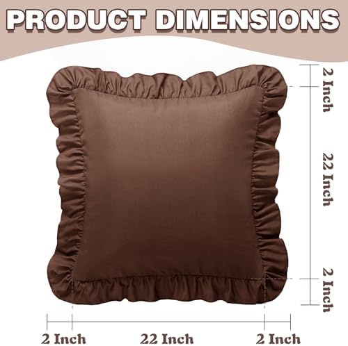 KKJIAF 2 Pack Ruffle Pillow Cases 22x22 Inches - Image 3