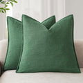 Foindtower Linen Solid Decorative Throw Pillow Covers 26x26 Inch Pine Green by Foindtower