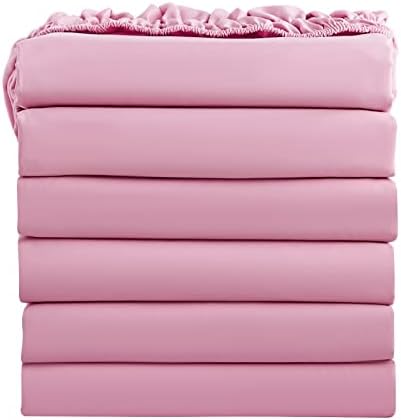 FreshCulture King Fitted Sheets, Bulk Pack of 6, Deep Pocket, Soft Microfiber by FreshCulture