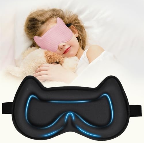 Kids Sleep Mask Eye Mask: 3D Contoured Cup Sleeping Masks Pressure-Free by Pyopbow