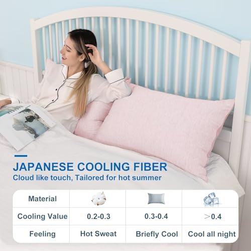 HOMFINE Cooling Pillowcases for Hot Sleepers King Size Set of 2 - Image 4
