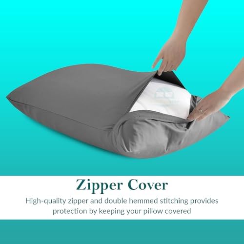 Toddler Travel Pillowcase 12x16 Set of 2 Dark Grey 100% Egyptian Cotton - Image 5