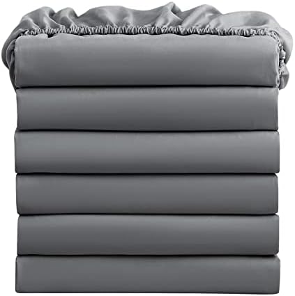 FreshCulture King Fitted Sheets, Bulk Pack of 6, Deep Pocket, Soft Microfiber by FreshCulture