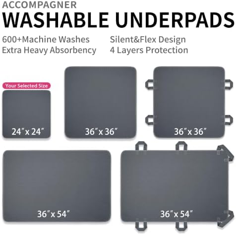 Accompagner Incontinence Bed Pads Washable Waterproof, Ultra-Absorbent Reusable - Image 4