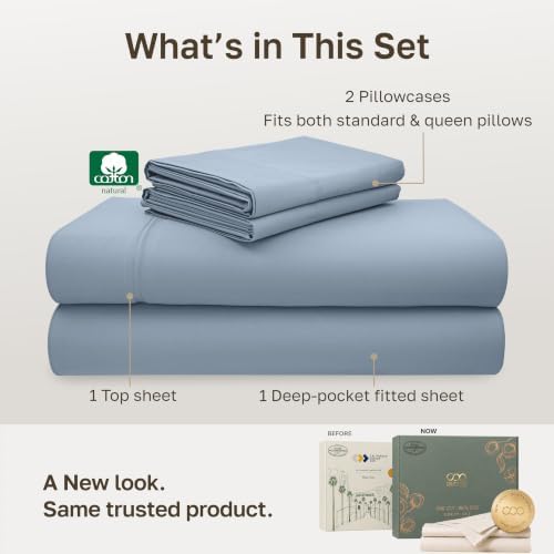 California Design Den Luxury 600 Thread Count Full Size Sheets Cotton Set - Image 3