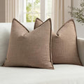 MIULEE Thick Textured Euro Sham Throw Pillow Covers 24x24 Inch Coco Brown by MIULEE