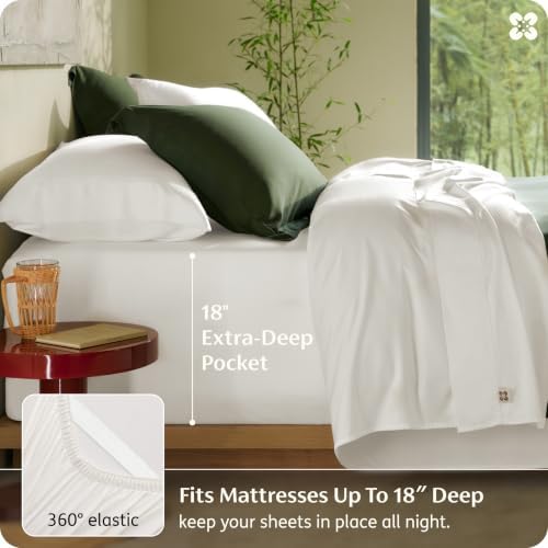 Bedsure PureWoven 100% Viscose Derived from Bamboo, California King Sheets - Image 6